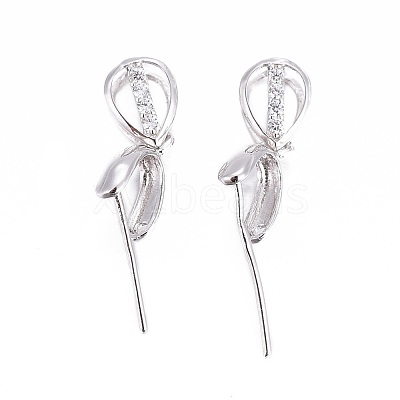 Anti-Tarnish Rhodium Plated 925 Sterling Silver Pendant Bails STER-L058-016P-1