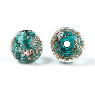 Handmade Gold Sand Lampwork Beads LAMP-T016-10C-1