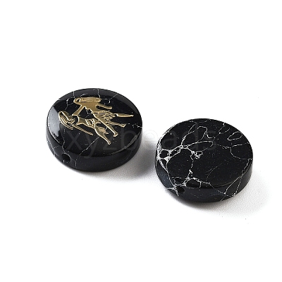 Dyed Black Synthetic Turquoise Beads G-F775-B12-1