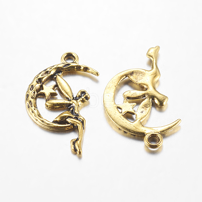 Zinc Alloy Fairy Sprite Charms PALLOY-A18526-AG-LF-1