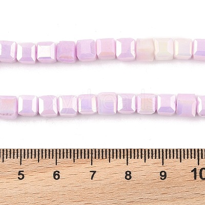 Electroplate Opaque Glass Beads Strands EGLA-U004-02D-1