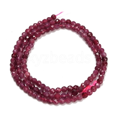 Natural Red Tourmaline Beads Strands GG-CBA77FB-B01-3mm-A-1