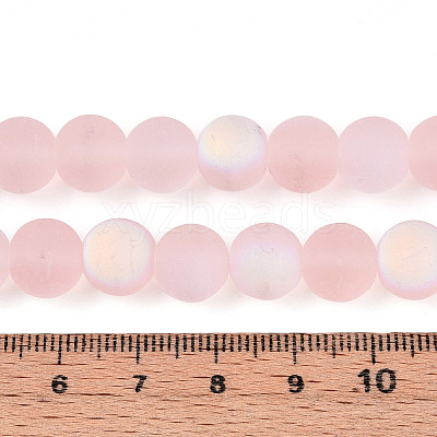 Frosted Transparent Glass Beads Strands GLAA-T032-T10mm-MBB10-1