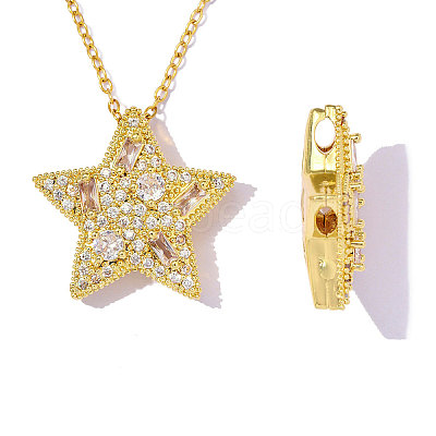 Brass Micro Pave Clear Cubic Zirconia Pendants CU-OY001-61G-1