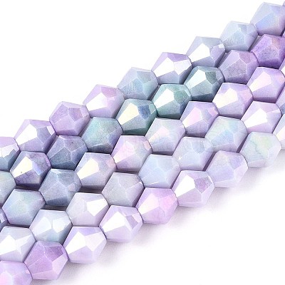 Anti-Tarnish Electroplate Glass Beads Strands GLAA-T025-8mm-13H-1