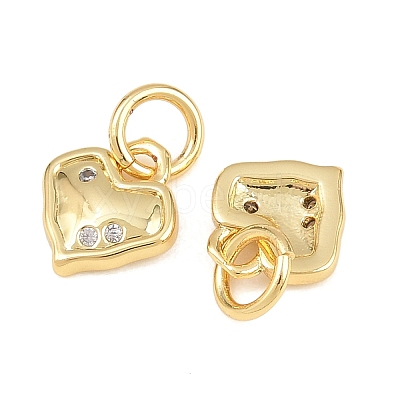 Brass Micro Pave Clear Cubic Zirconia Pendants KK-L275-71D-G-1