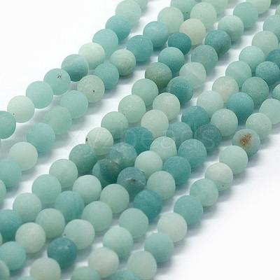 Natural Amazonite Bead Strands G-G684-03-6mm-1