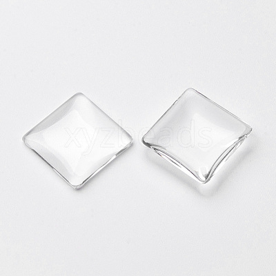 Transparent Glass Square Cabochons GGLA-S022-20mm-1