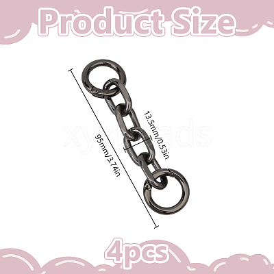 4Pcs Aluminum Cable Chain Bag Extension Chains DIY-DR0002-59C-1