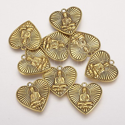 Tibetan Style Alloy Pendants TIBEP-A122968-AG-FF-1