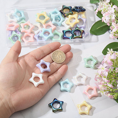 35Pcs 7 Colors Acrylic Bead Frame SACR-CA0001-21-1