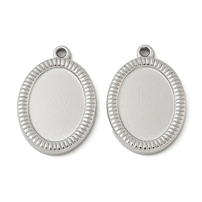 304 Stainless Steel Pendant Cabochon Settings STAS-D127-18A-P-1