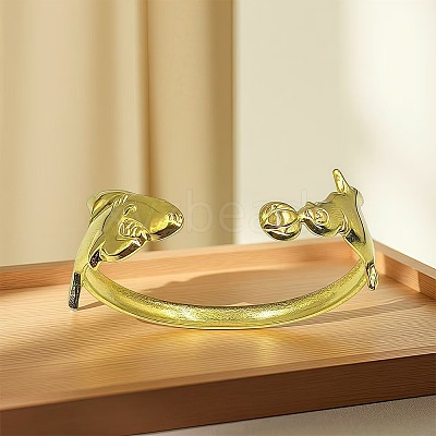 Marine 304 Stainless Steel Cuff Bangles for Women BJEW-Z147-01G-05-1