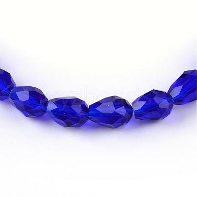Transparent Glass Bead Strands GLAA-R024-6x8mm-01-1