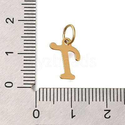 Ion Plating(IP) 304 Stainless Steel Enamel Alphabet Charms STAS-F308-02G-T-1