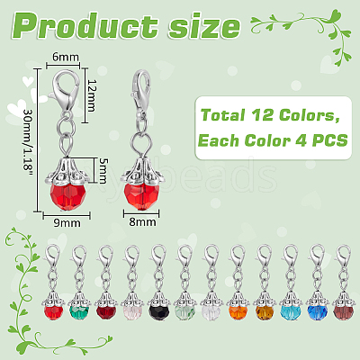 Birthstone Glass Locking Stitch Marker HJEW-UN00030-1
