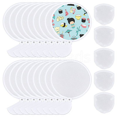 Nylon Foldable Flying Disc or Fan with Storage Bag Assortment AJEW-WH0696-154A-1