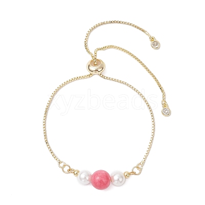 Adjustable Brass Micro Pave Cubic Zirconia Slider Bracelets for Women BJEW-JB12619-1