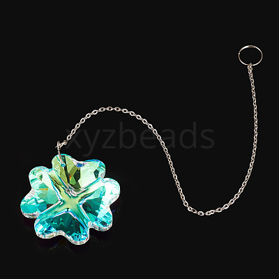 1Pc Transparent Glass Hanging Suncatchers AJEW-TADJ0001-02A-1
