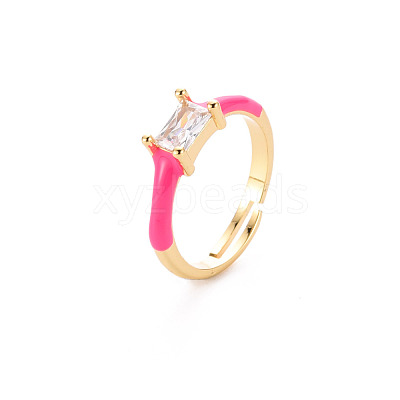 Brass Enamel Cuff Rings RJEW-T016-23A-NF-1