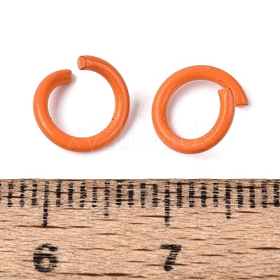 Spray Painted Iron Open Jump Rings IFIN-T017-04B-18-1