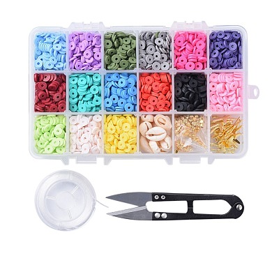 15 Colors Handmade Polymer Clay Beads DIY-JP0005-47-6mm-1