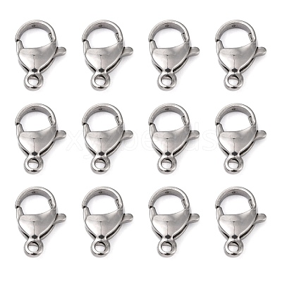 Tarnish Resistant Polished 304 Stainless Steel Lobster Claw Clasps STAS-R072-08A-1