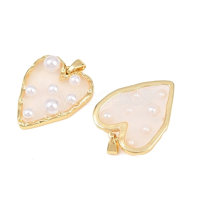 Rack Plating Brass & Epoxy Resin Pendants X-KK-C059-10A-G-1