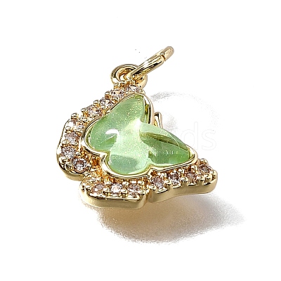 Brass Micro Pave Cubic Zirconia Pendants KK-Q043-03G-02-1
