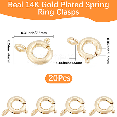 20Pcs Brass Spring Ring Clasps KK-BBC0025-72A-1