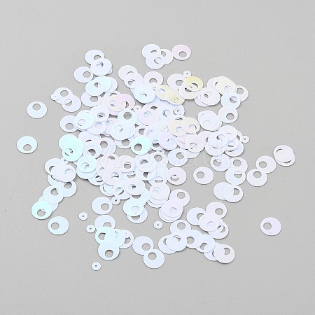250Pcs Iridescent PVC Paillette/Sequin Links LS-PVC-WH2004-01O-1
