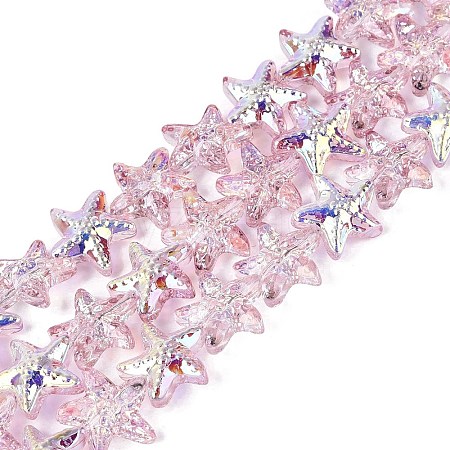 Electroplate Transparent Glass Beads Strands EGLA-Q136-01A-11-1