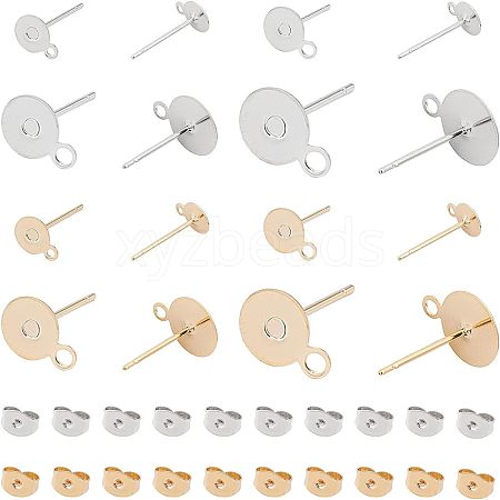 304 Stainless Steel Stud Earring Findings STAS-UN0015-23-1