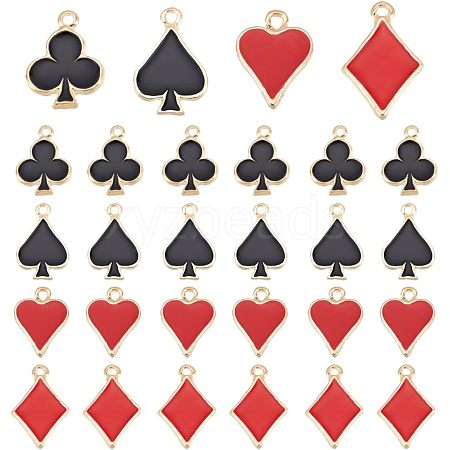 CHGCRAFT 40Pcs 4 Style Alloy Enamel Pendants FIND-CA0005-53-1