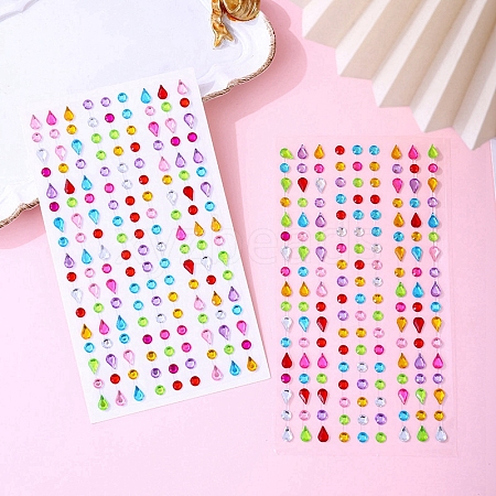 Acrylic Rhinestone Stickers PW-WG81745-01-1