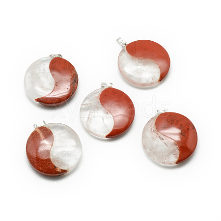 Crystal and Red Jasper Pendants X-G-S218-29-1