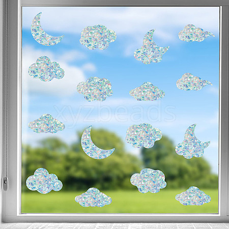 16Pcs Waterproof PVC Colored Laser Stained Window Film Static Stickers DIY-WH0314-098-1