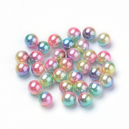 Rainbow Acrylic Imitation Pearl Beads OACR-R065-5mm-A07-1