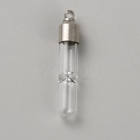 Glass Tube Hourglass Bottle Quicksand Bottle Pendants GLAA-WH0042-18P-1