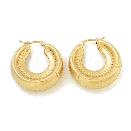 Ion Plating(IP) 304 Stainless Steel Hoop Earrings for Women EJEW-G401-01B-G-1