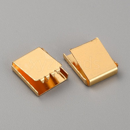 Brass Ribbon End KK-WH0035-76G-1