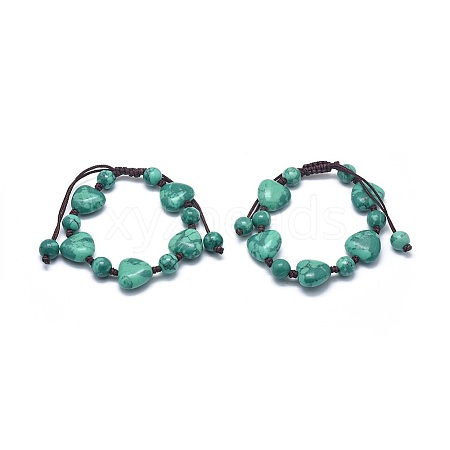 Synthetic Turquoise Braided Bead Bracelets BJEW-K212-D-1