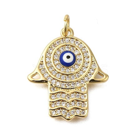 Rack Plating Brass Micro Pave Cubic Zirconia Pendants ZIRC-F142-34G-1