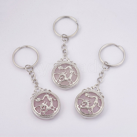 Natural Rose Quartz Keychain KEYC-P041-C012-1