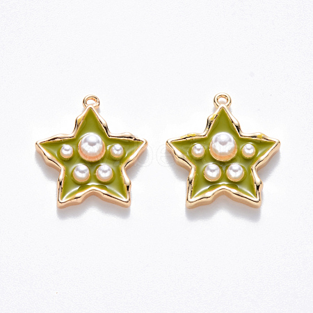 Brass Enamel Pendants KK-T049-056G-04-NF-1