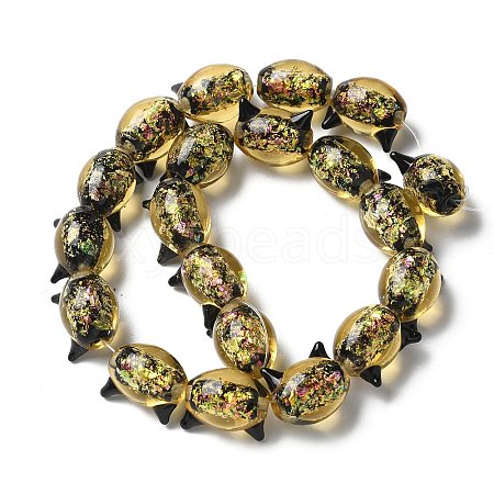 Handmade Foil Lampwork Beads Strands FOIL-Z001-04D-1