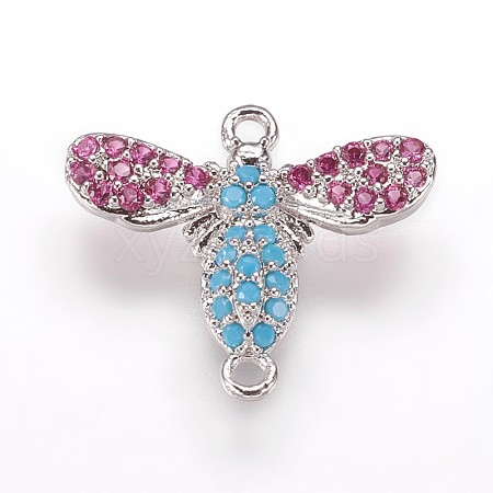 Brass Cubic Zirconia Links ZIRC-K070-03-C03-1