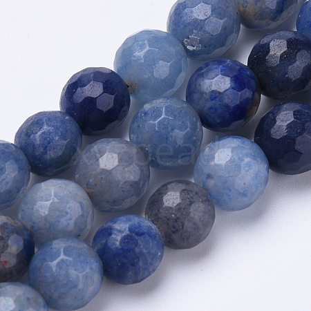 Dyed Natural Blue Aventurine Beads Strands G-S281-11-6mm-1