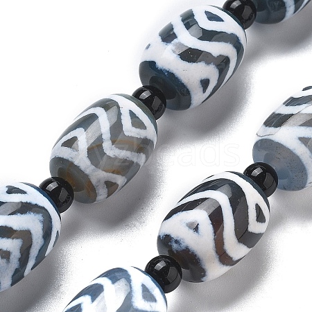 Tibetan Style dZi Beads Strands G-NH0037-C01-02-1