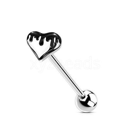 304 Stainless Steel Enamel Straight Barbell Tongue Rings FS-WG7AF88-11-1